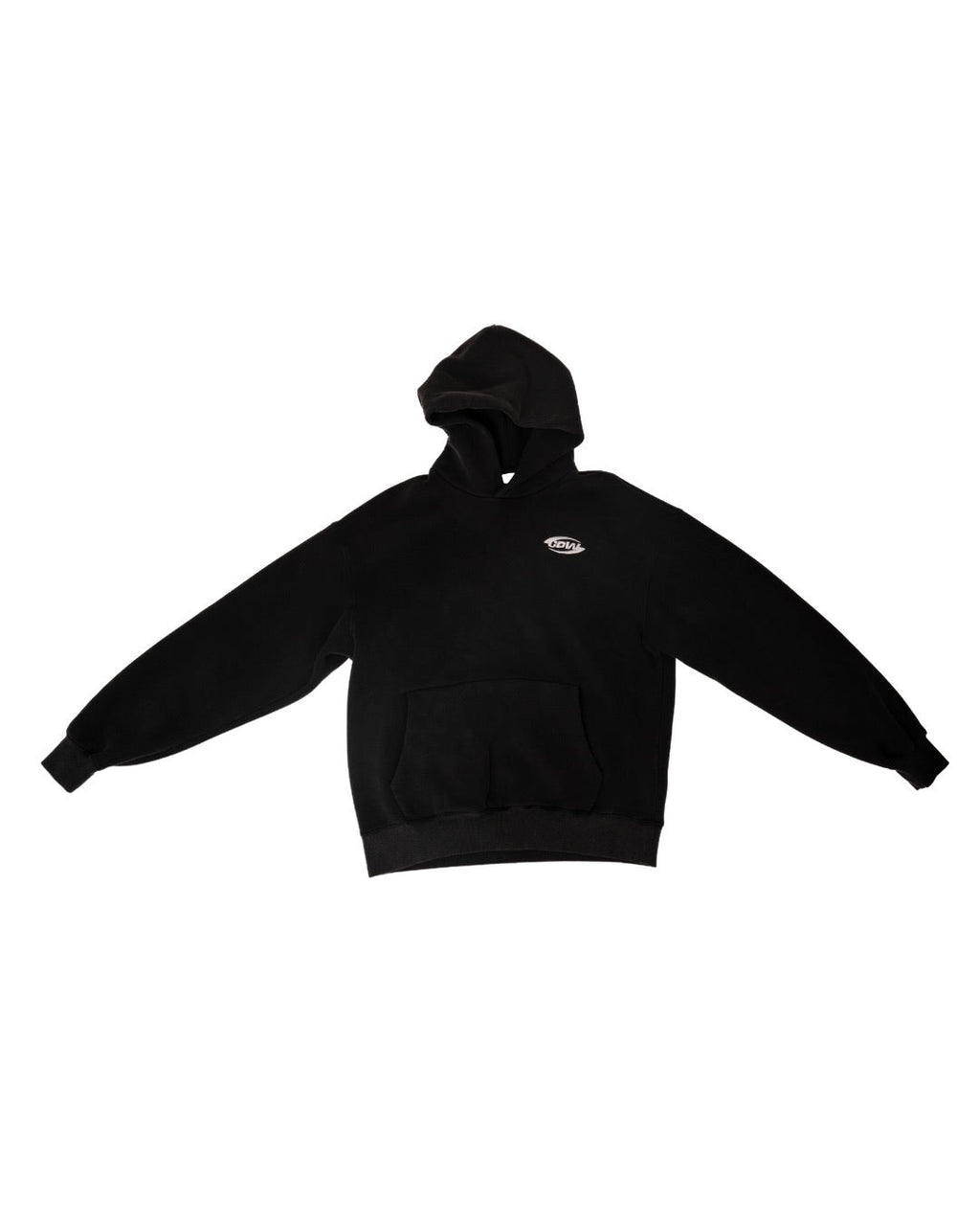 CDW 3D Logo Stitched Pullover Hoodie Vintage Black CDW